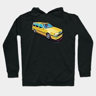 Volvo 850 T5-R 95 estate yellow Hoodie